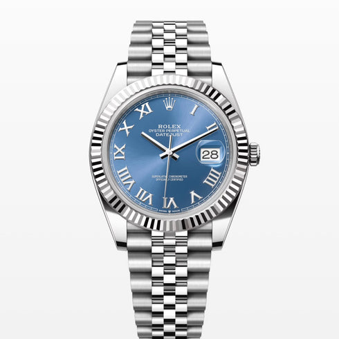 Date Just Roman blue dial 41mm Jubilee