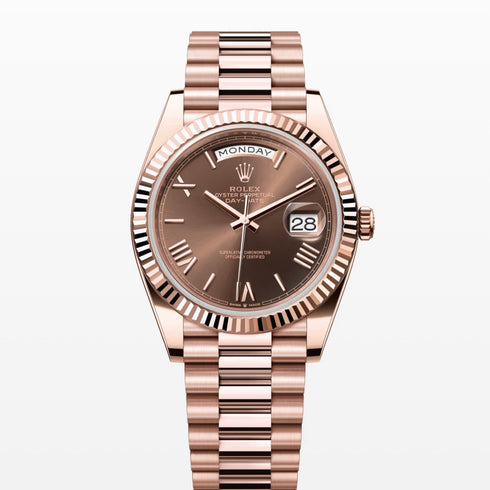 Day Date brown dial 40mm rose gold president