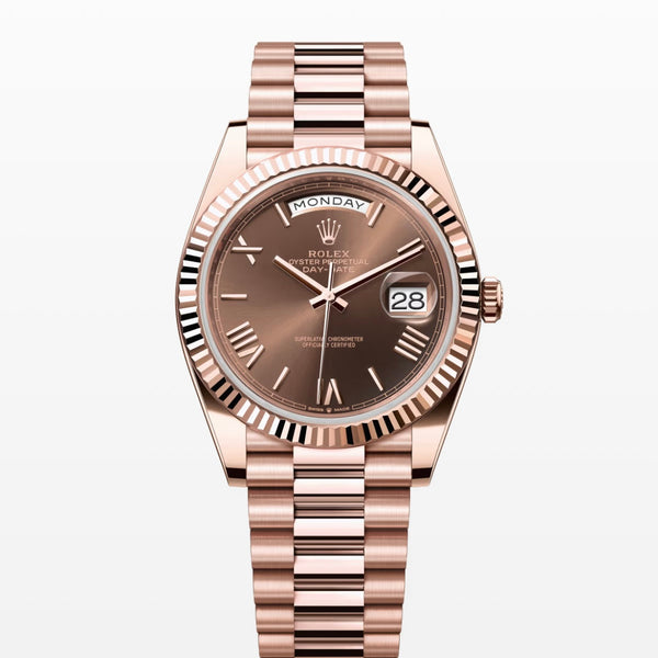 Day Date brown dial 40mm rose gold president