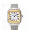 Santos Watch Two Tone Yellow Gold White Dial