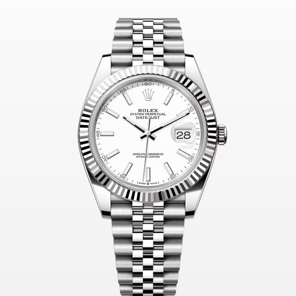 Date Just white dial 41mm Jubilee
