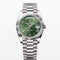 Day Date Green roman Dial 40mm silver president