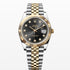 Date Just black dial 36mm 2Tone Jubilee