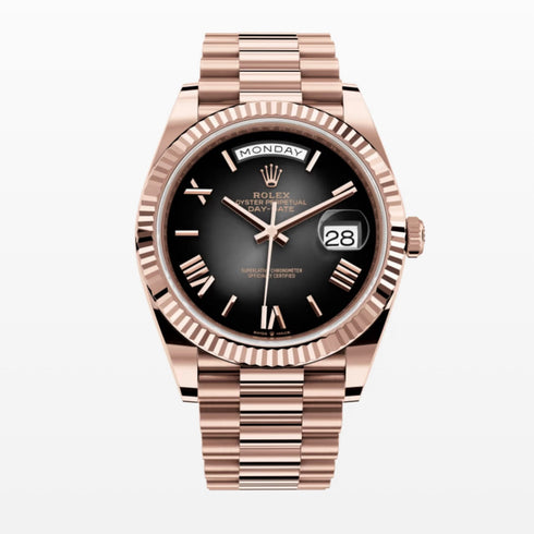 Day Date black/rose Roman Dial 40mm rose gold president